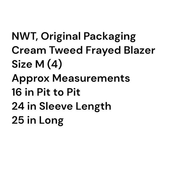 MANGO Pocket Cream Boucle' Fringe Tweed jacket Women's Blazer M (4) REF17087813 - Picture 16 of 16